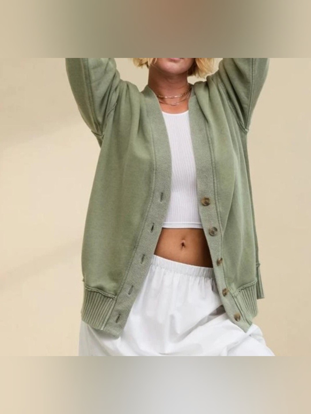 Aerie Sage -Green Oversuzed Slouchy Relaxed Cardigan